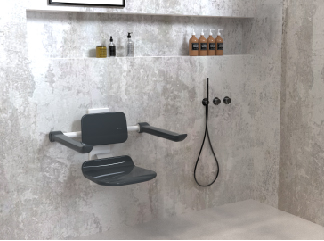 Asiento de ducha plegable suspendido en la pared Oceanwell: duradero, ergonómico y personalizable para proyectos comerciales