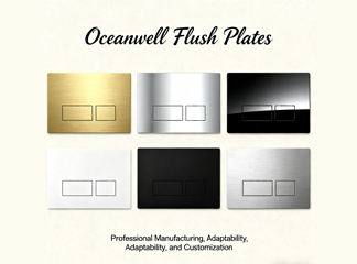 Placas de descarga Oceanwell: Fabricación profesional, adaptabilidad y personalización para el baño.