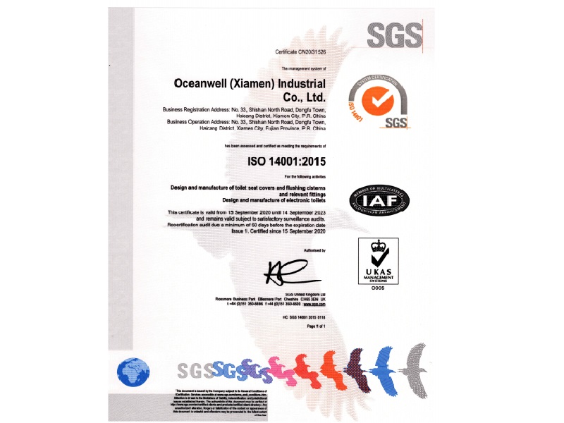  Oceanwell logra ISO  14000 certificación ambiental